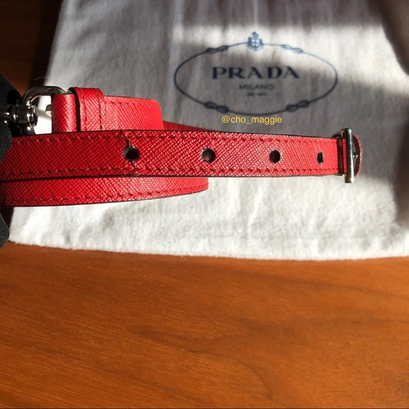 Prada Red Saffiano Lux Mini Sound Bag - Picture 9 of 9